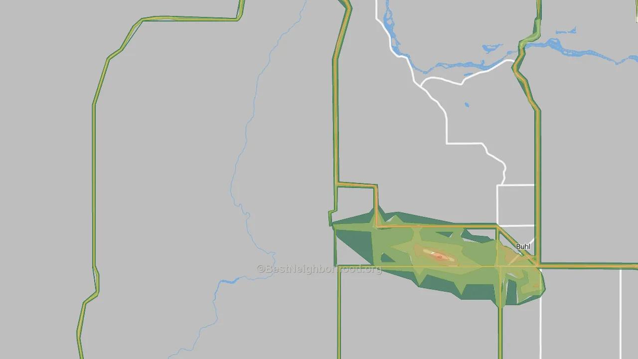 Deep Creek, ID Map of Noise Levels in Deep Creek