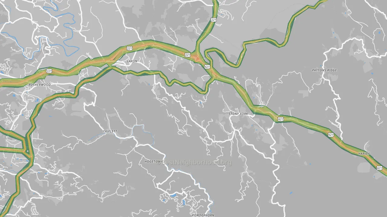 Deep Gap, NC Map of Noise Levels in Deep Gap