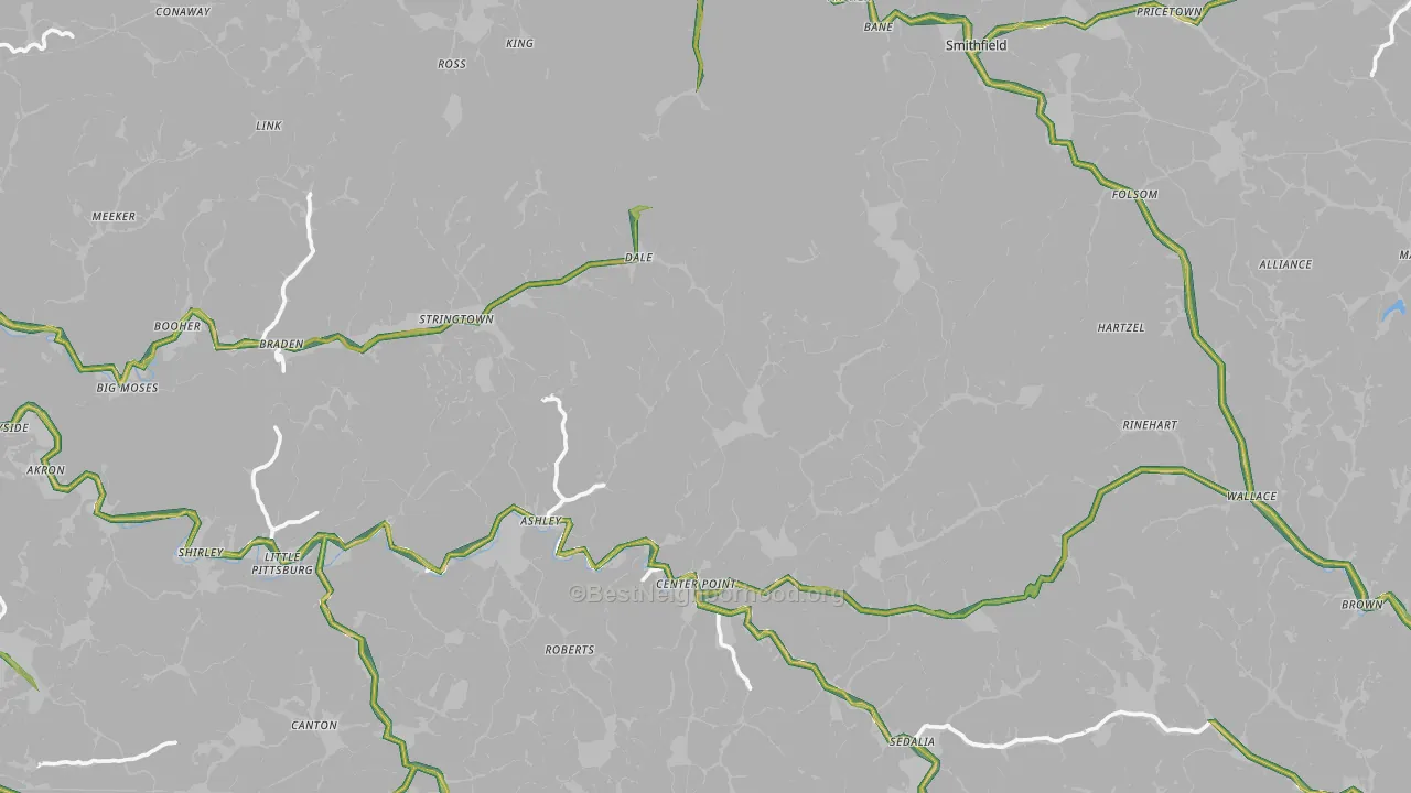 Deep Valley, WV Map of Noise Levels in Deep Valley