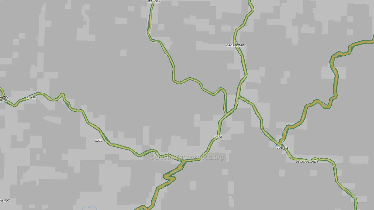 Deer, AR Map of Noise Levels in Deer