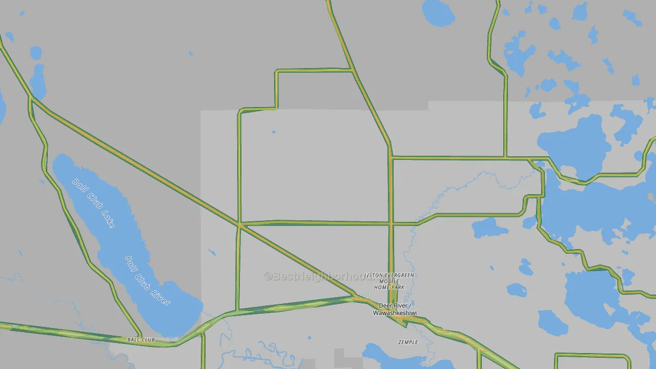 Deer River, MN Map of Noise Levels in Deer River