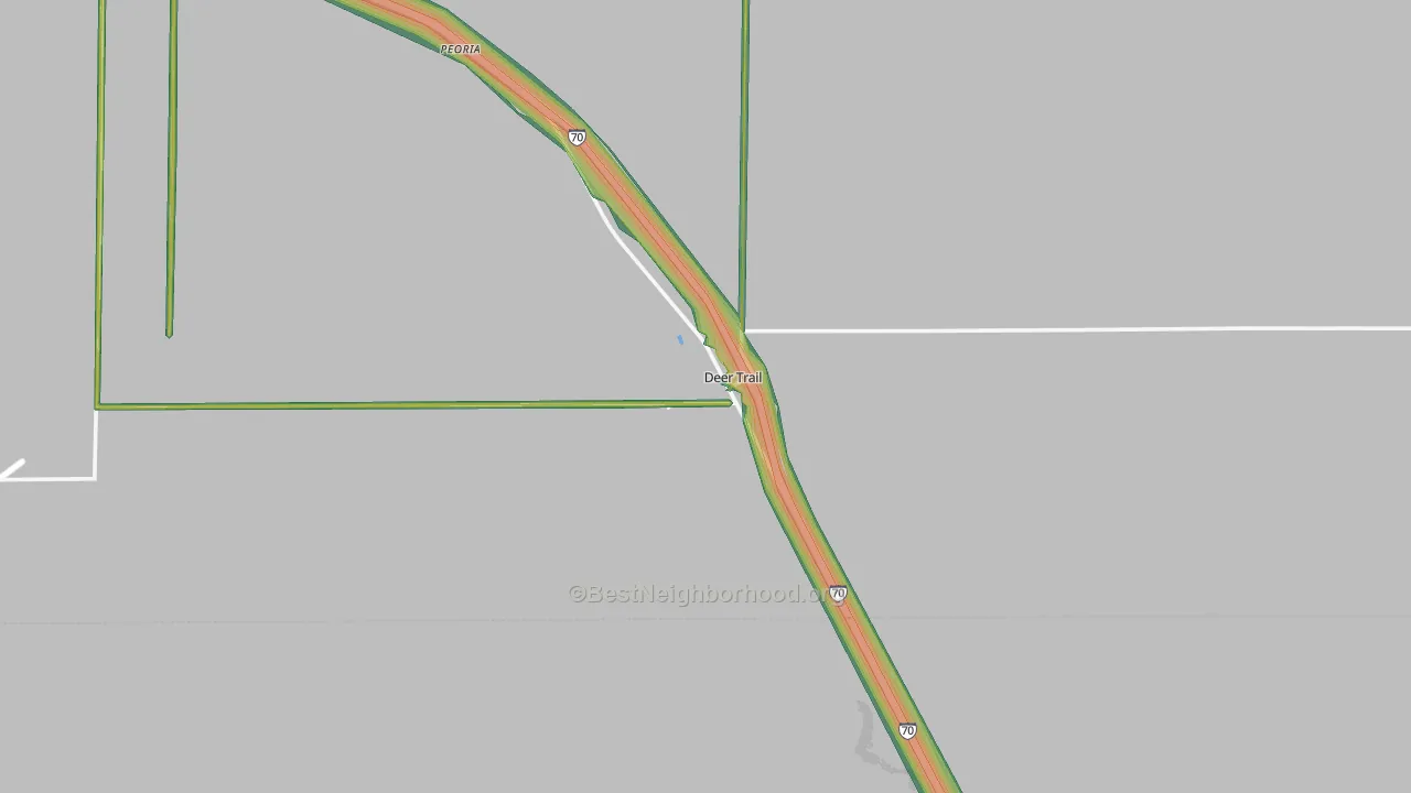 Deer Trail, CO Map of Noise Levels in Deer Trail
