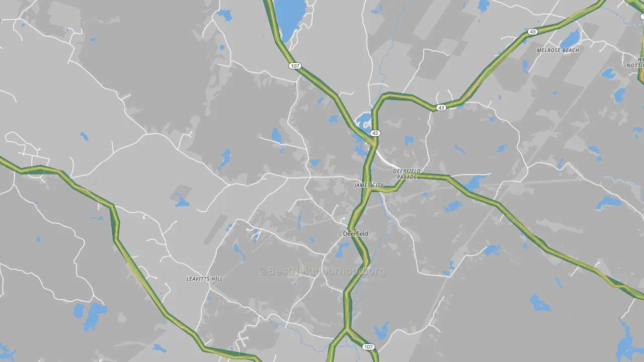 Deerfield, NH Map of Noise Levels in Deerfield