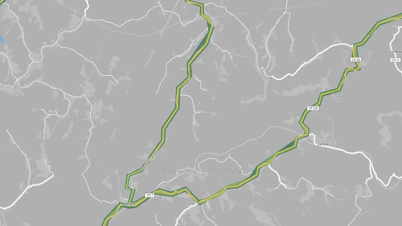 Deerwalk, WV Map of Noise Levels in Deerwalk