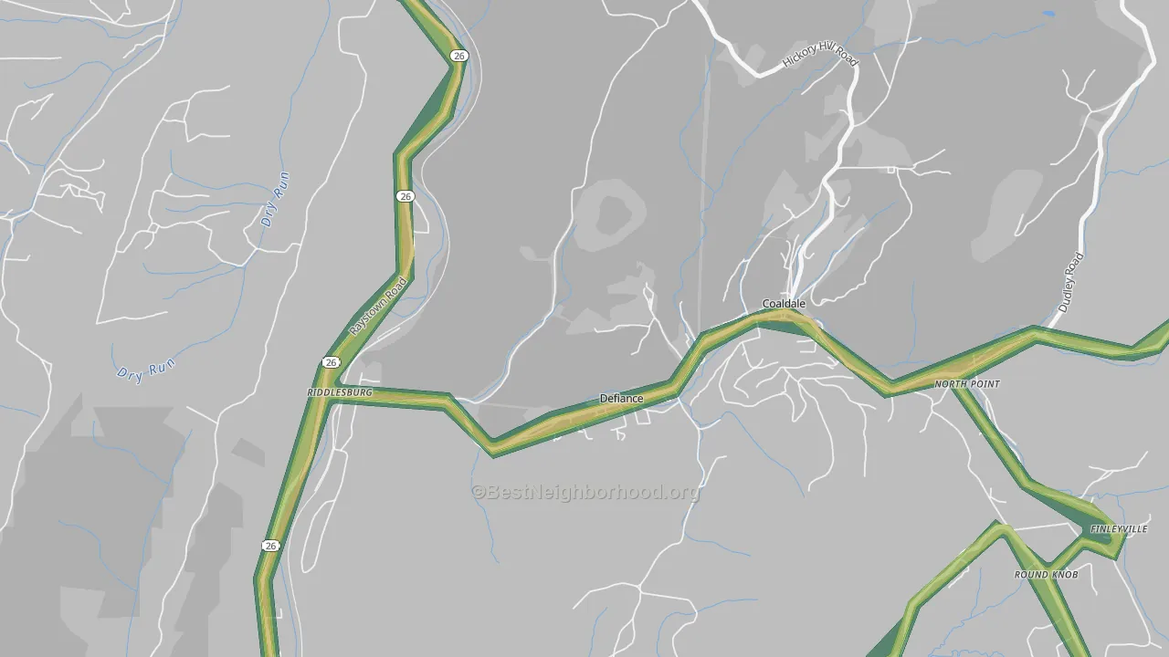 Defiance, PA Map of Noise Levels in Defiance