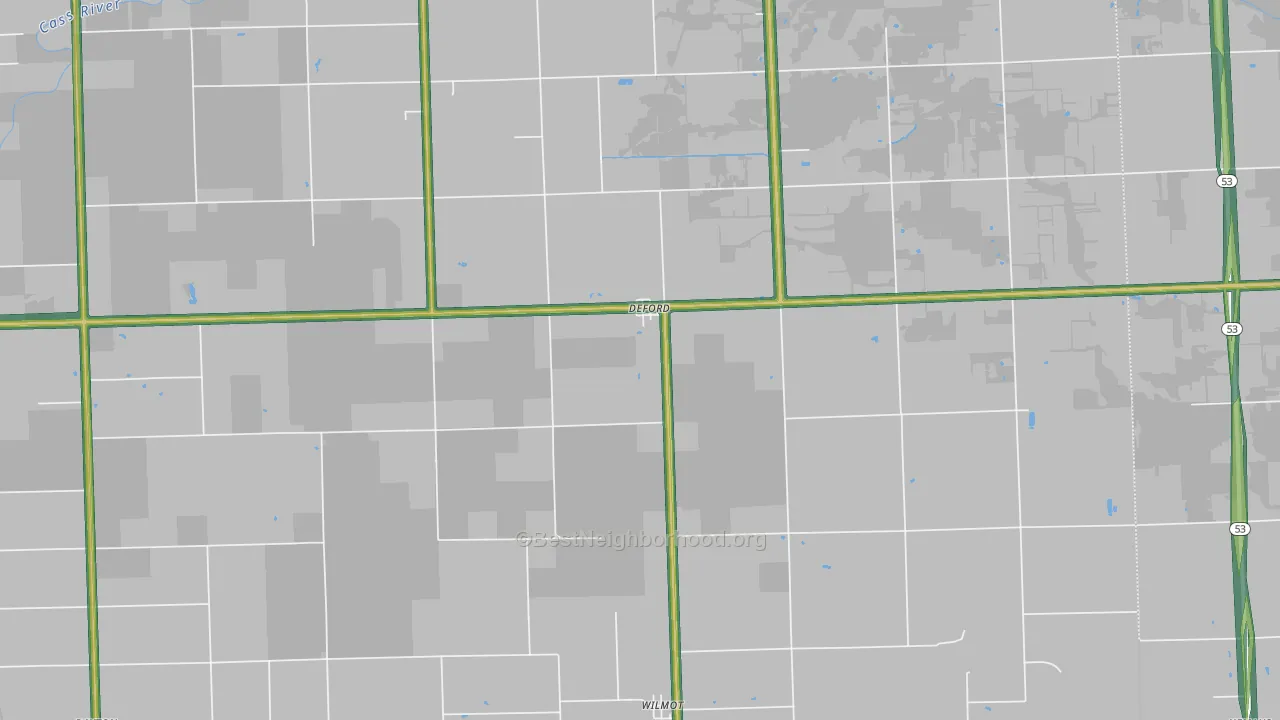 DeFord, MI Map of Noise Levels in DeFord