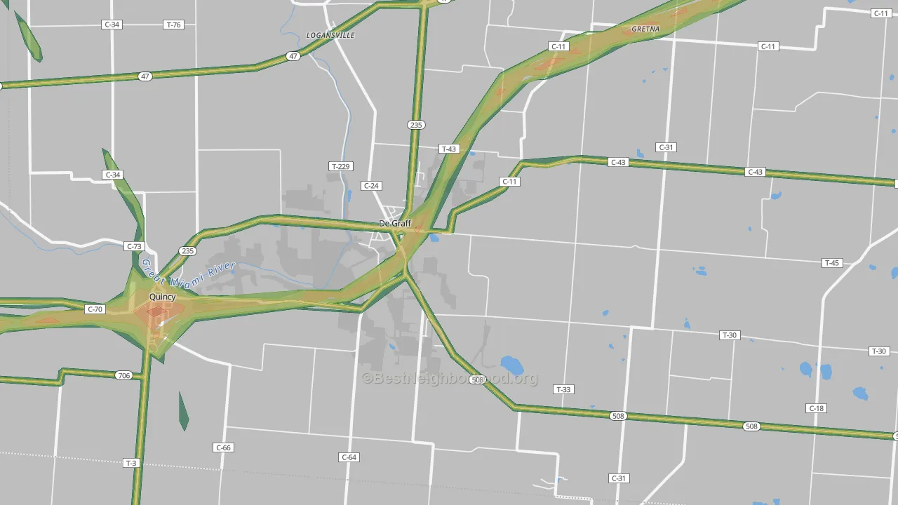 DeGraff, OH Map of Noise Levels in DeGraff
