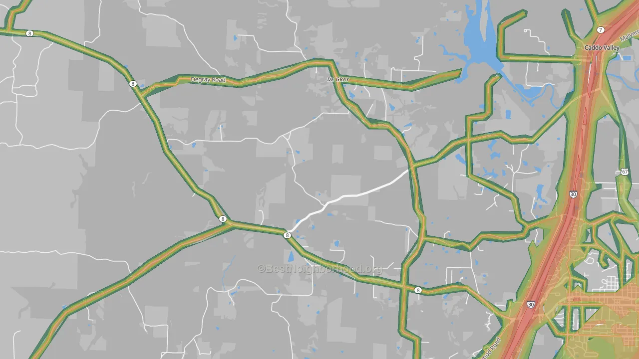 DeGray, AR Map of Noise Levels in DeGray