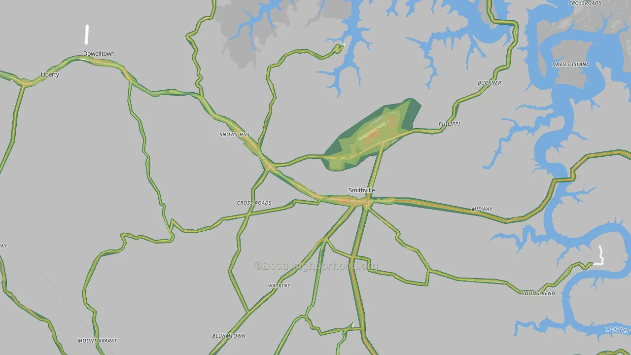 DeKalb County, TN Map of Noise Levels in DeKalb County