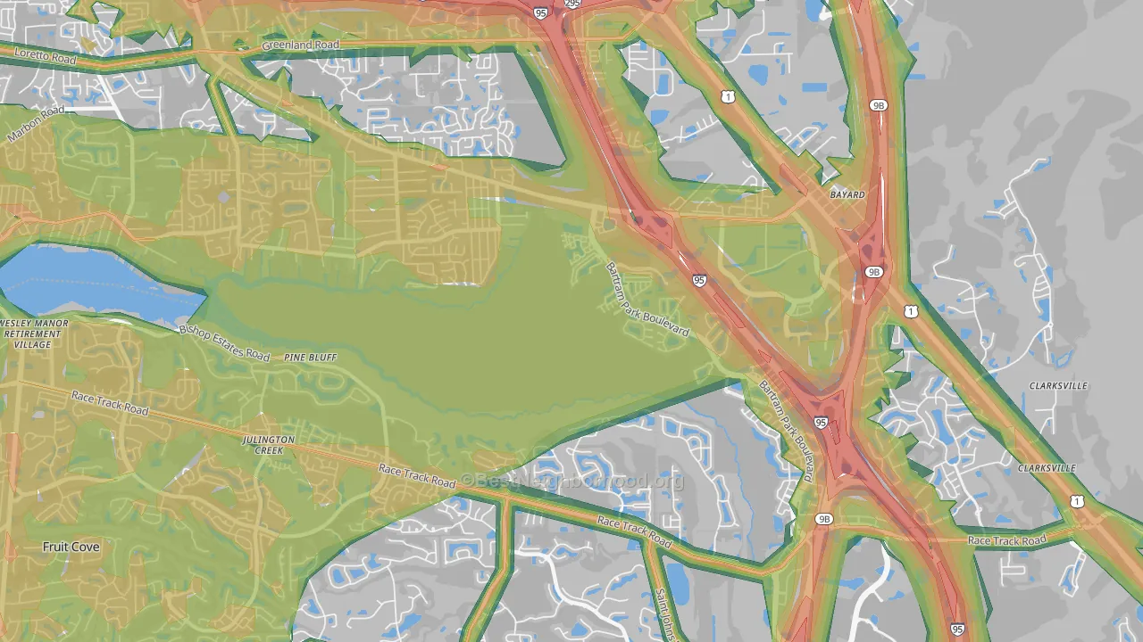 Del Rio, Jacksonville, FL Map of Noise Levels in Del Rio