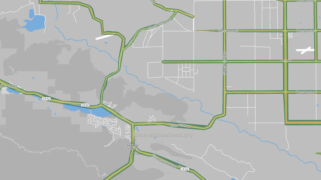 Del Sur, CA Map of Noise Levels in Del Sur