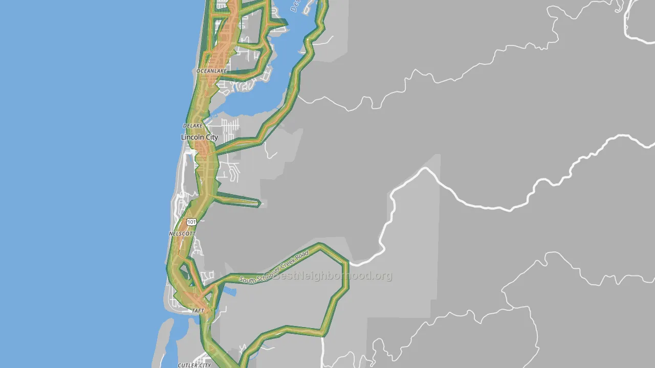 DeLake, OR Map of Noise Levels in DeLake