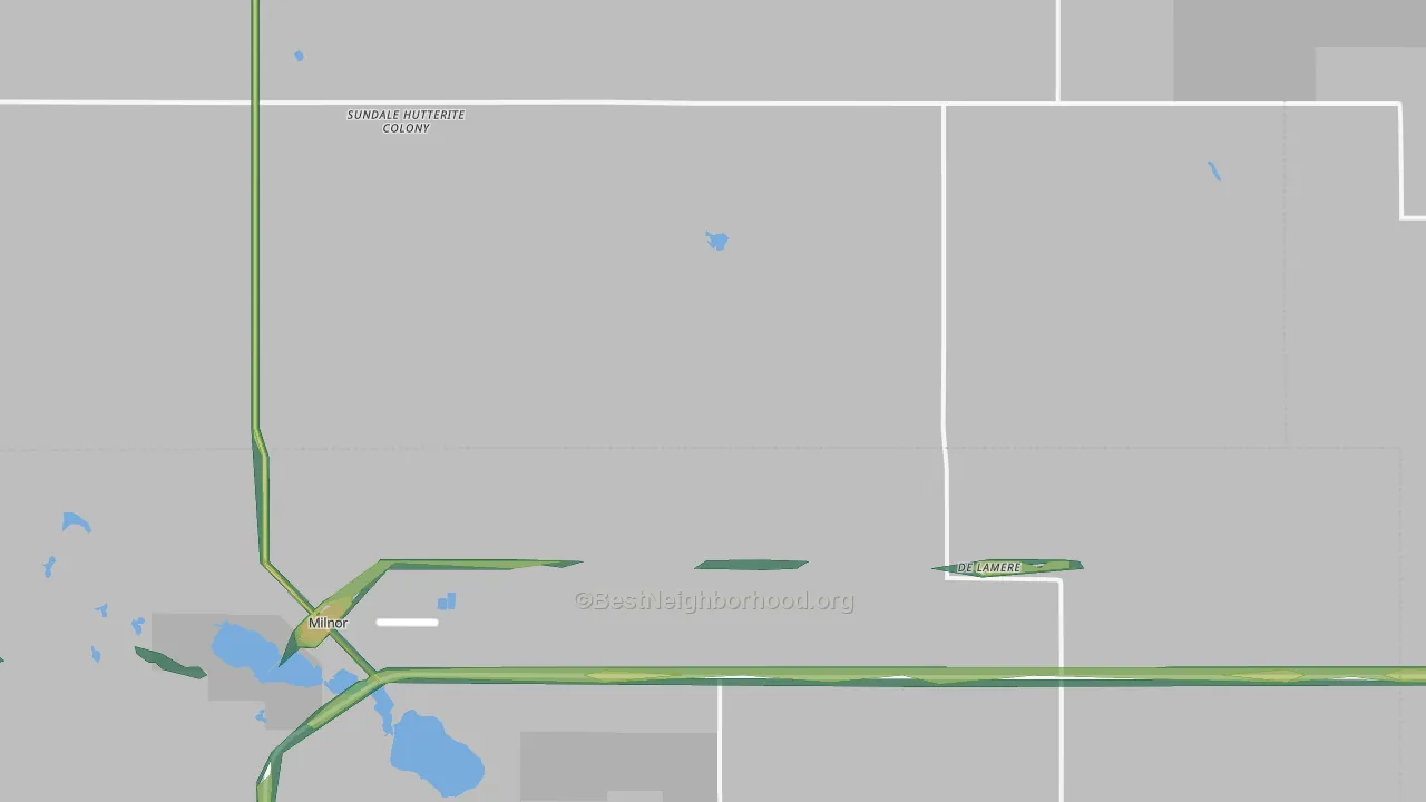 DeLamere, ND Map of Noise Levels in DeLamere