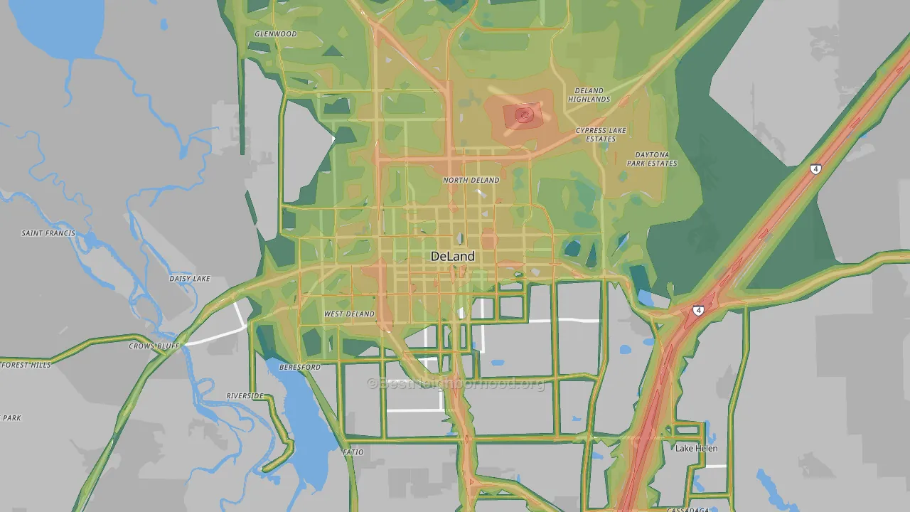 DeLand, FL Map of Noise Levels in DeLand