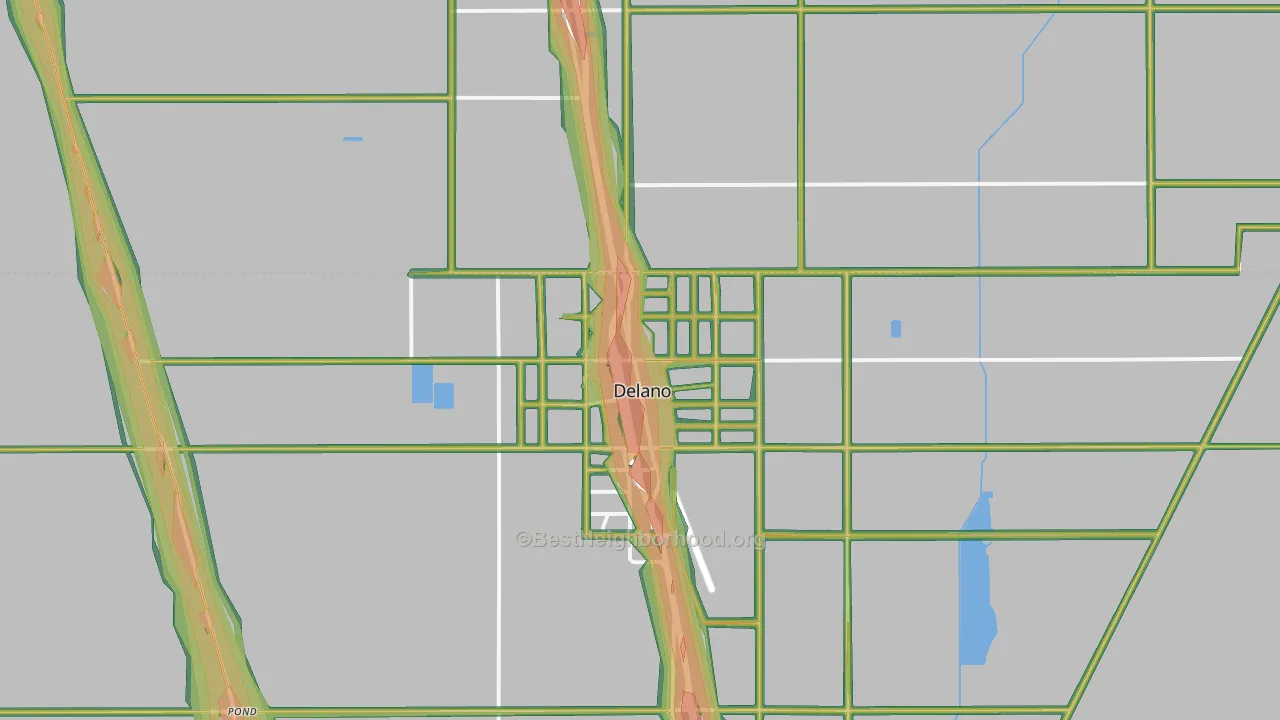 Delano, CA Map of Noise Levels in Delano