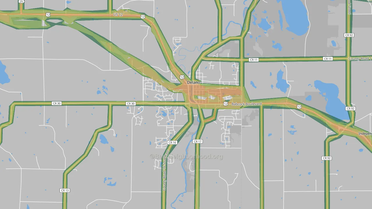 Delano, MN Map of Noise Levels in Delano