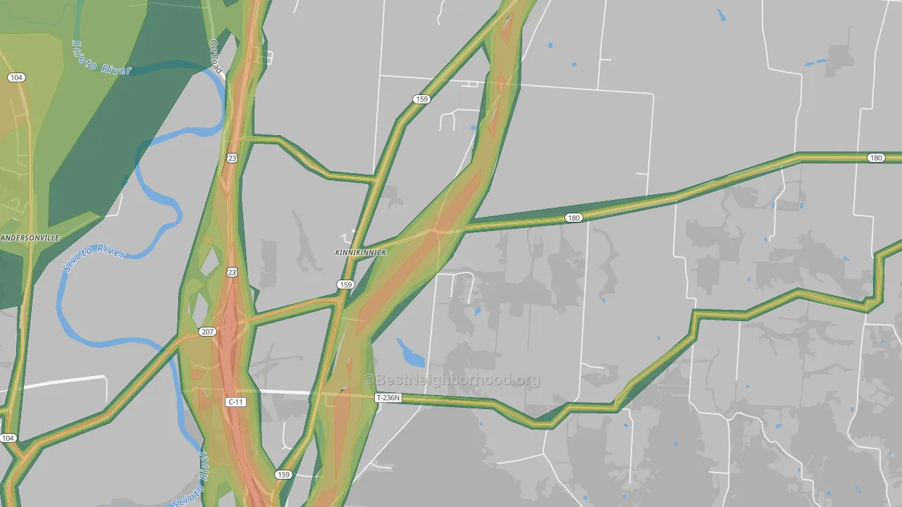Delano, OH Map of Noise Levels in Delano