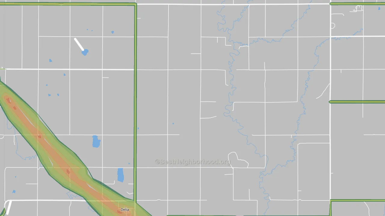 Delia, KS Map of Noise Levels in Delia