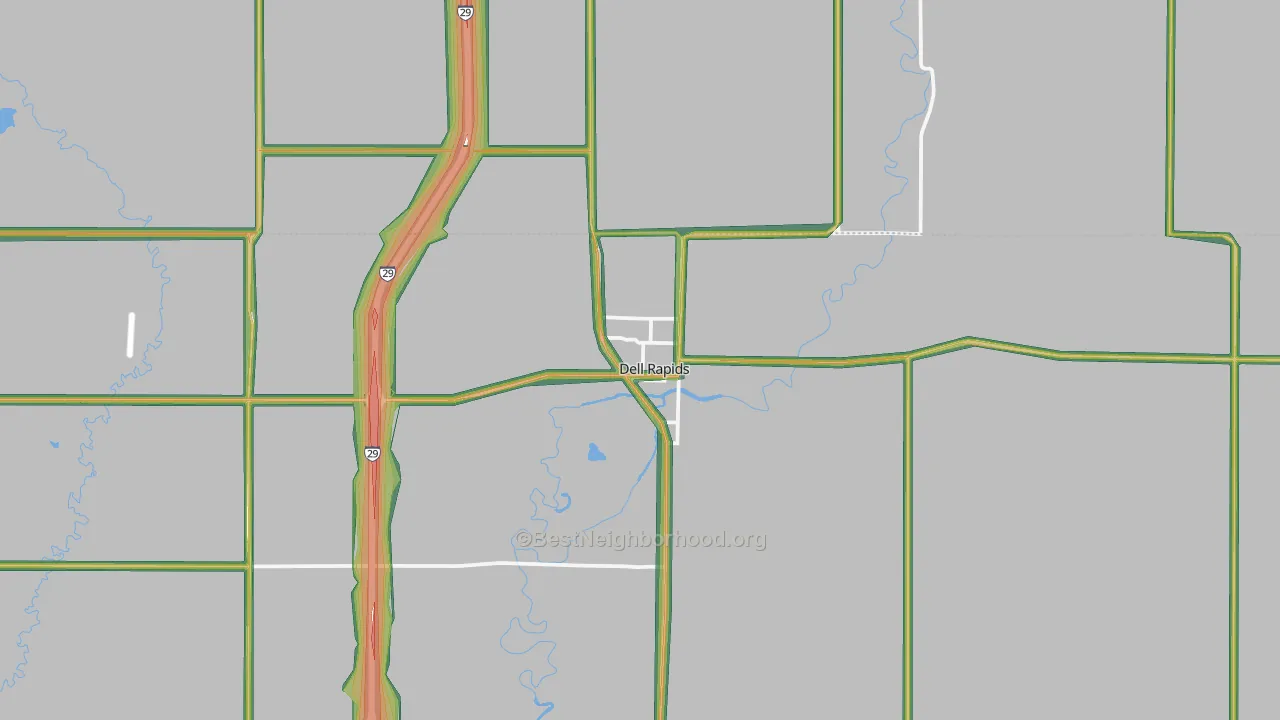 Dell Rapids, SD Map of Noise Levels in Dell Rapids