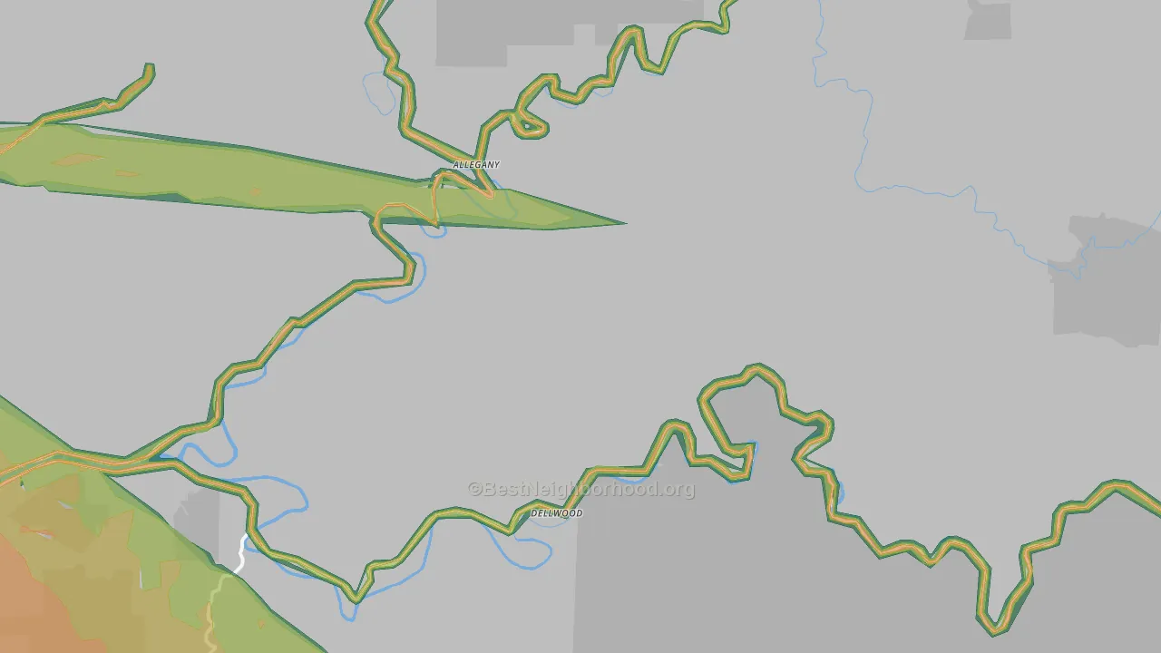 Dellwood, OR Map of Noise Levels in Dellwood