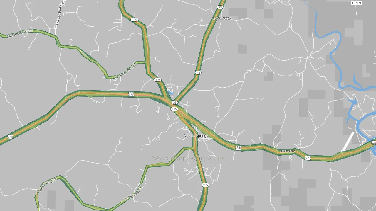 Delmar, AL Map of Noise Levels in Delmar