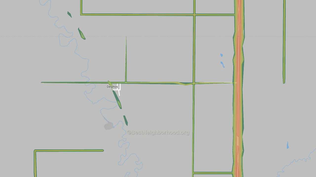 Delphos, KS Map of Noise Levels in Delphos