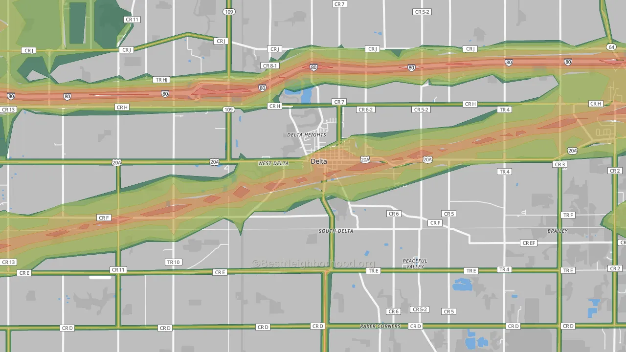 Delta, OH Map of Noise Levels in Delta