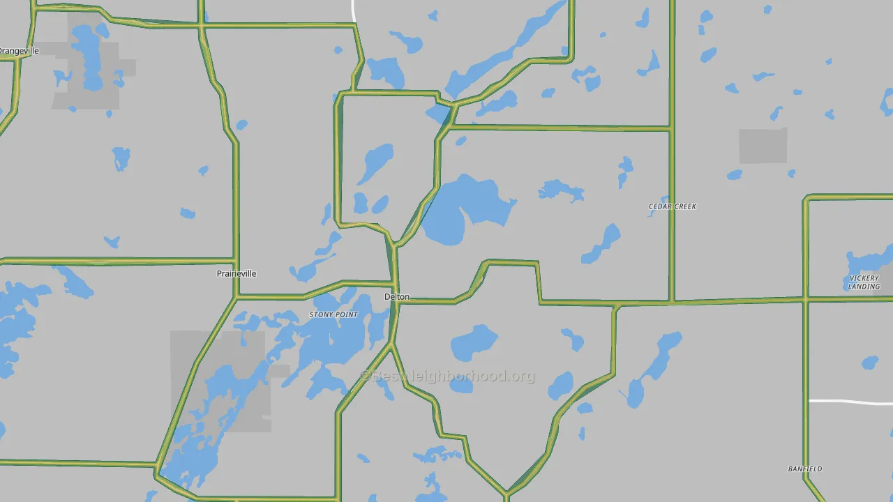 Delton, MI Map of Noise Levels in Delton