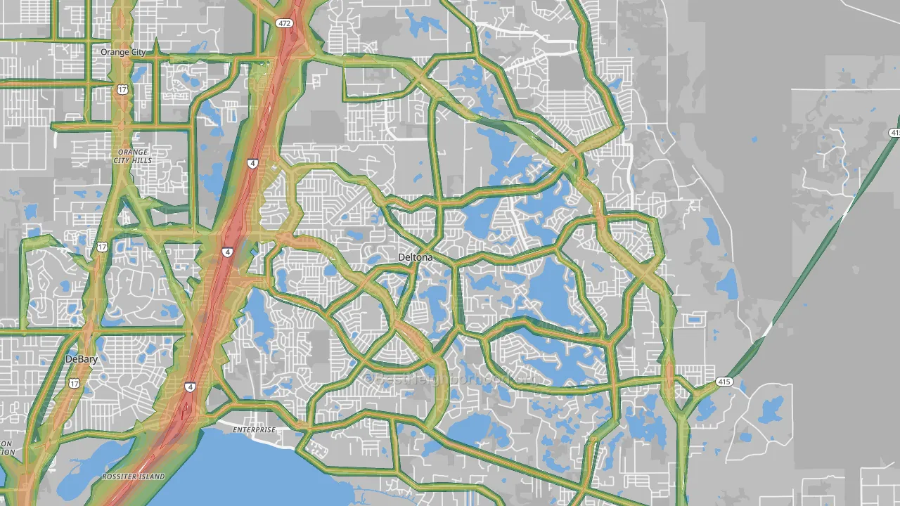 Deltona, FL Map of Noise Levels in Deltona