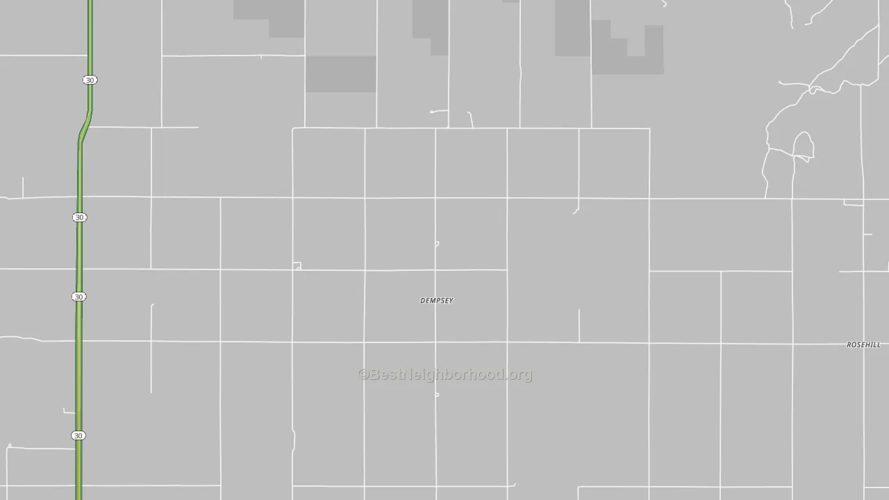Dempsey, OK Map of Noise Levels in Dempsey