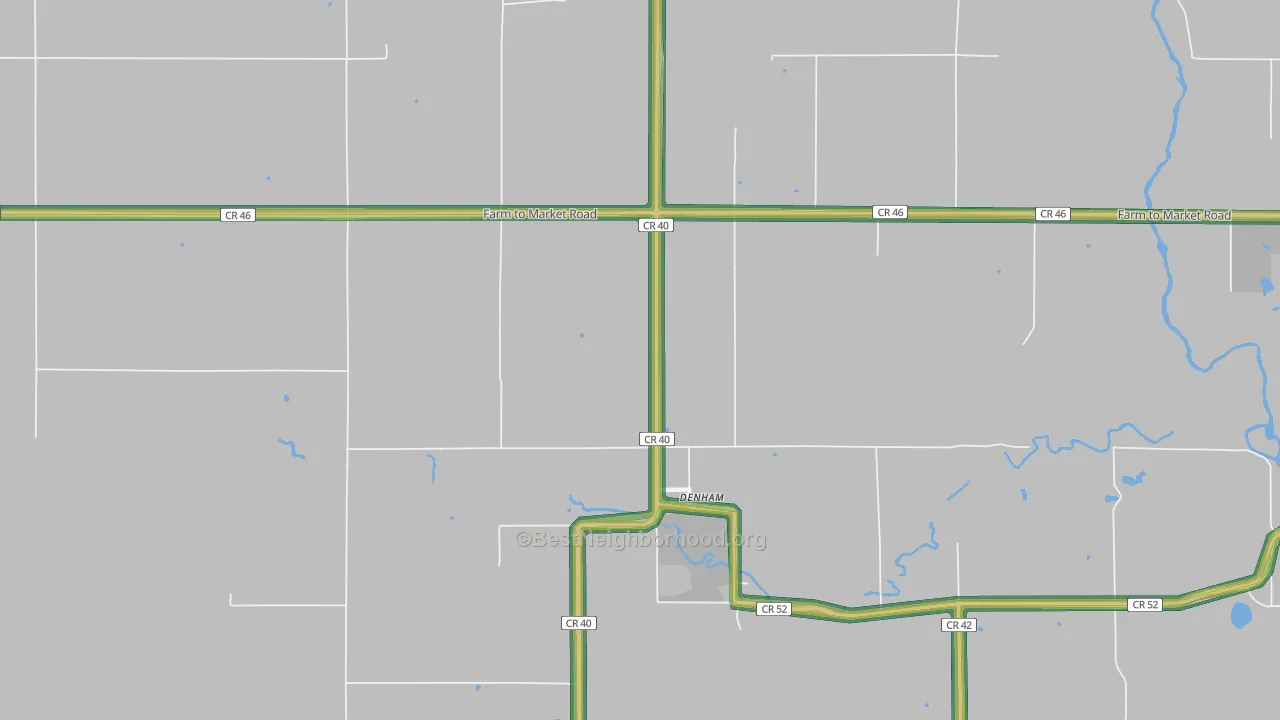 Denham, MN Map of Noise Levels in Denham