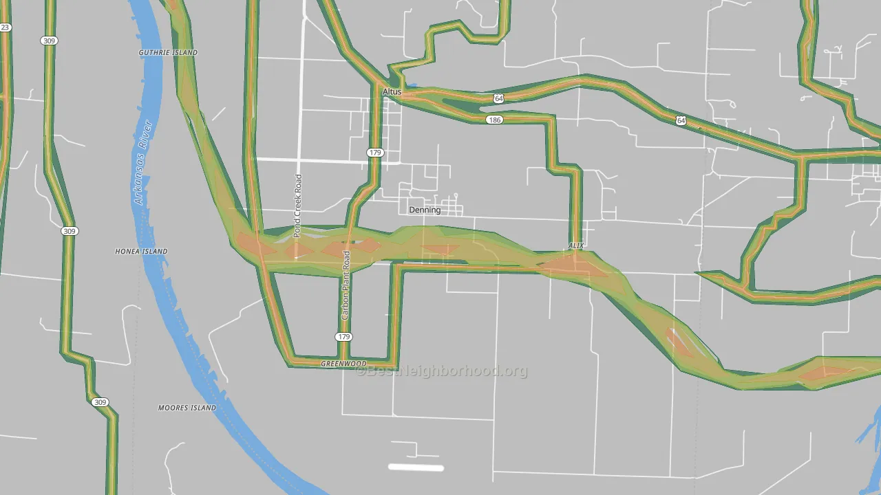 Denning, AR Map of Noise Levels in Denning