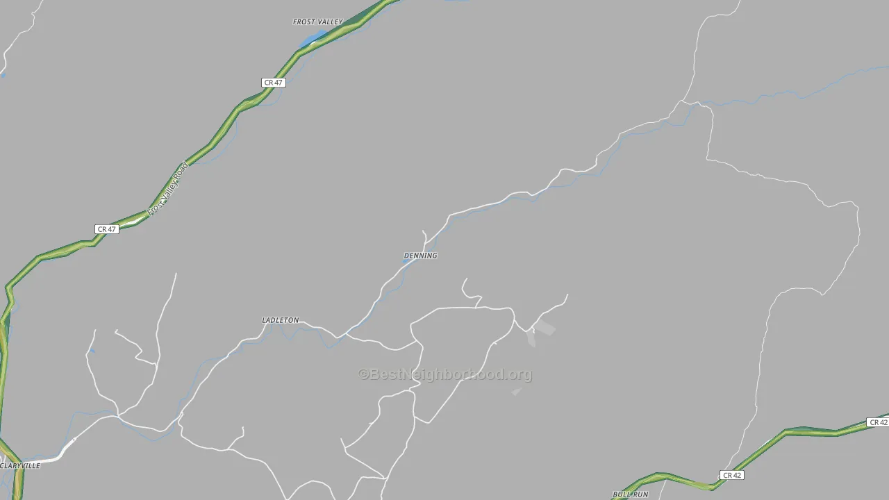 Denning, NY Map of Noise Levels in Denning