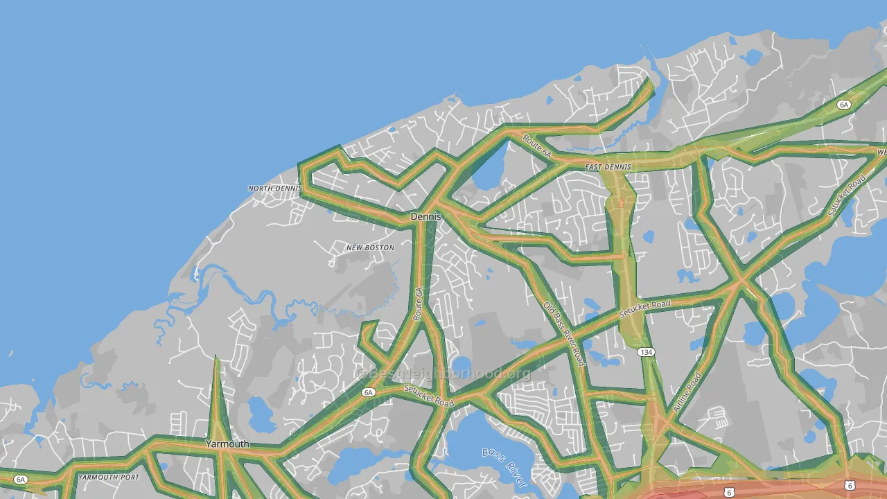 Dennis, MA Map of Noise Levels in Dennis