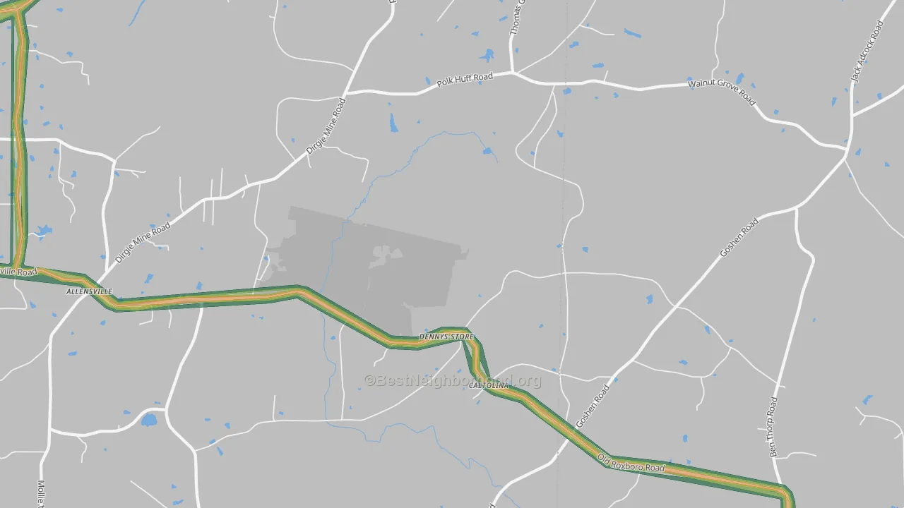 Denny Store, NC Map of Noise Levels in Denny Store