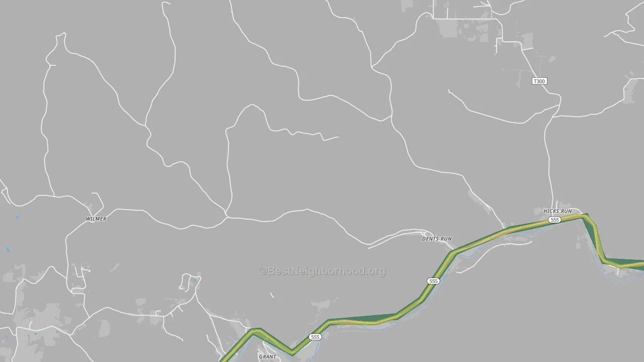 Dents Run, PA Map of Noise Levels in Dents Run