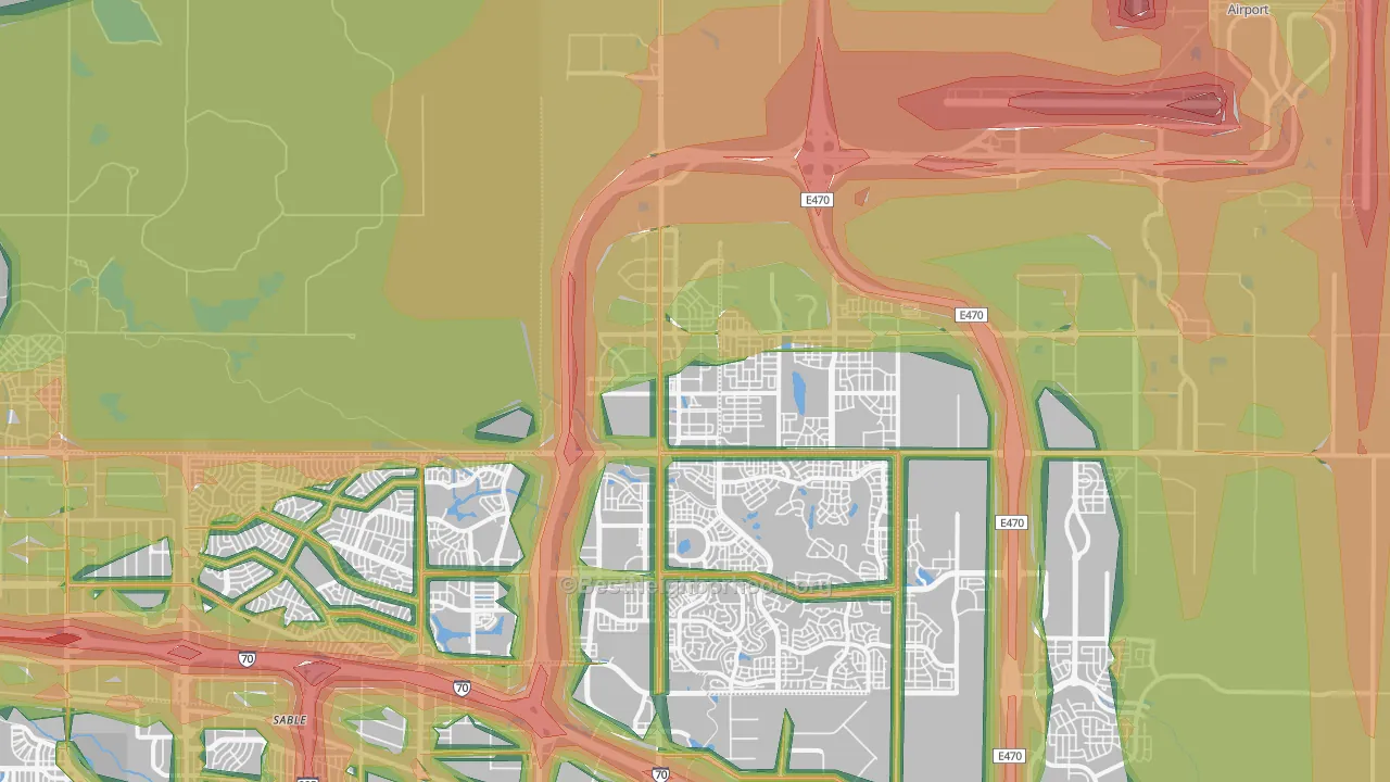 Denver International Airport, Denver, CO Map of Noise Levels in Denver International Airport