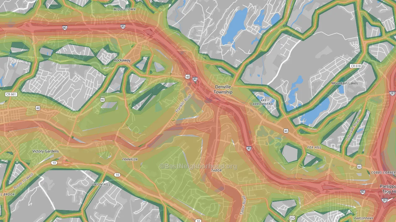 Denville, NJ Map of Noise Levels in Denville