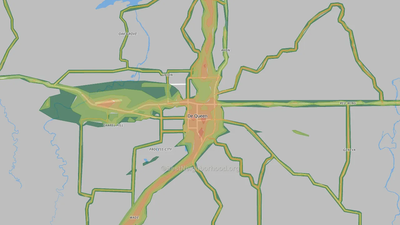 DeQueen, AR Map of Noise Levels in DeQueen