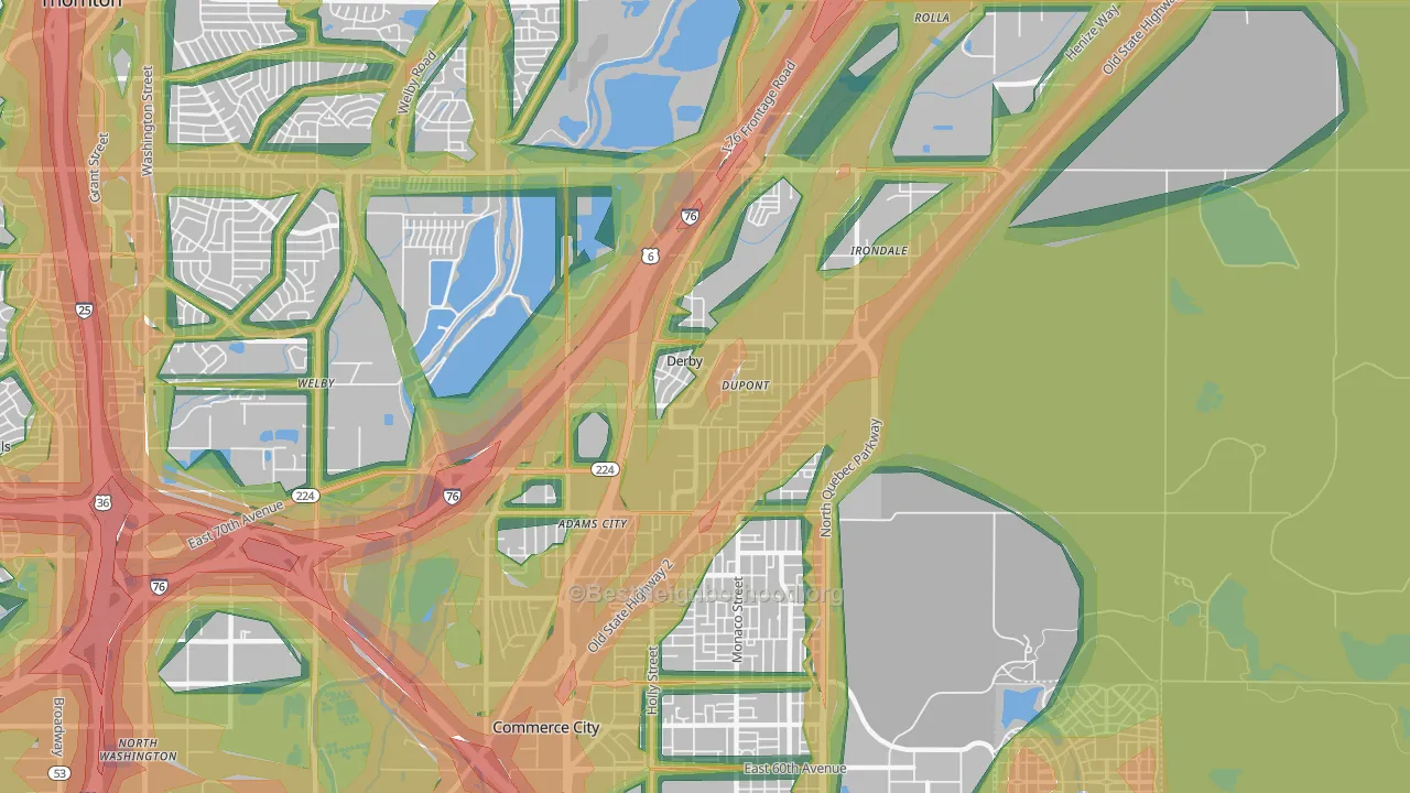 Derby, CO Map of Noise Levels in Derby