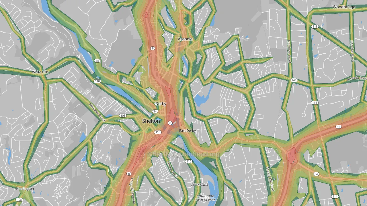Derby, CT Map of Noise Levels in Derby