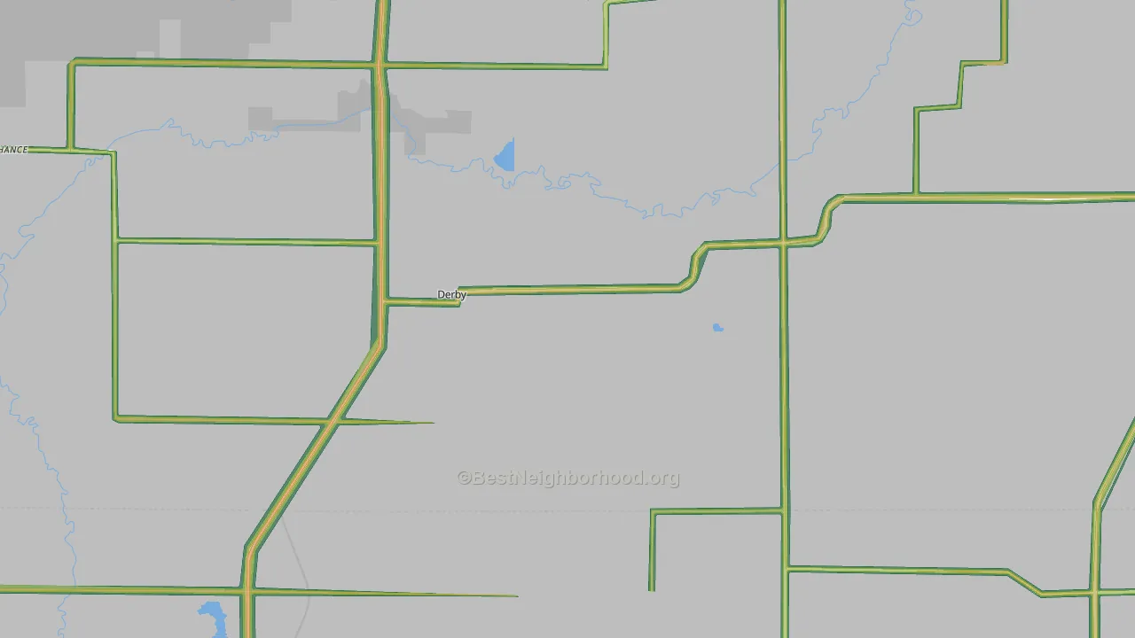 Derby, IA Map of Noise Levels in Derby