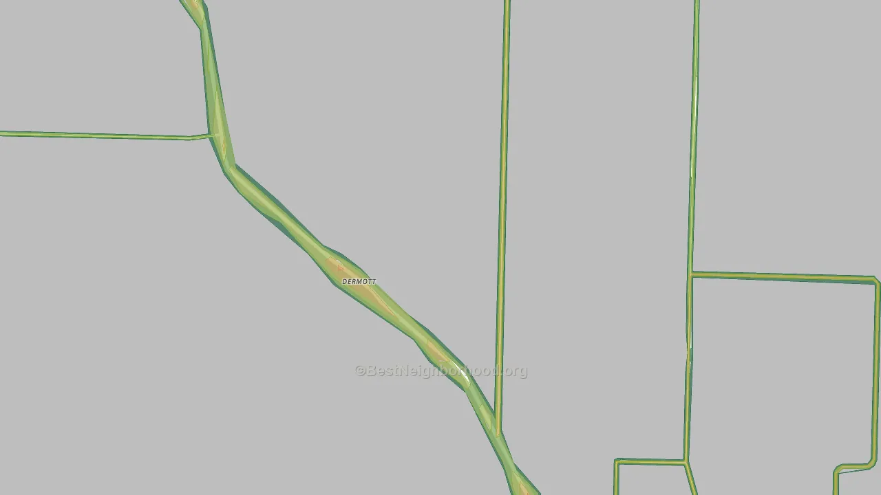 Dermott, TX Map of Noise Levels in Dermott