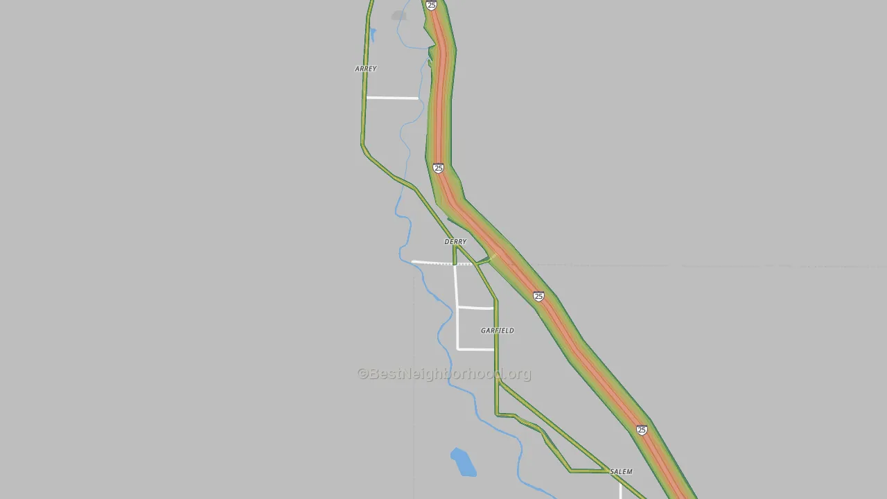 Derry, NM Map of Noise Levels in Derry
