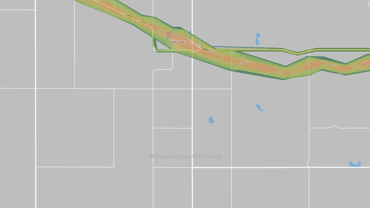 Des Lacs, ND Map of Noise Levels in Des Lacs