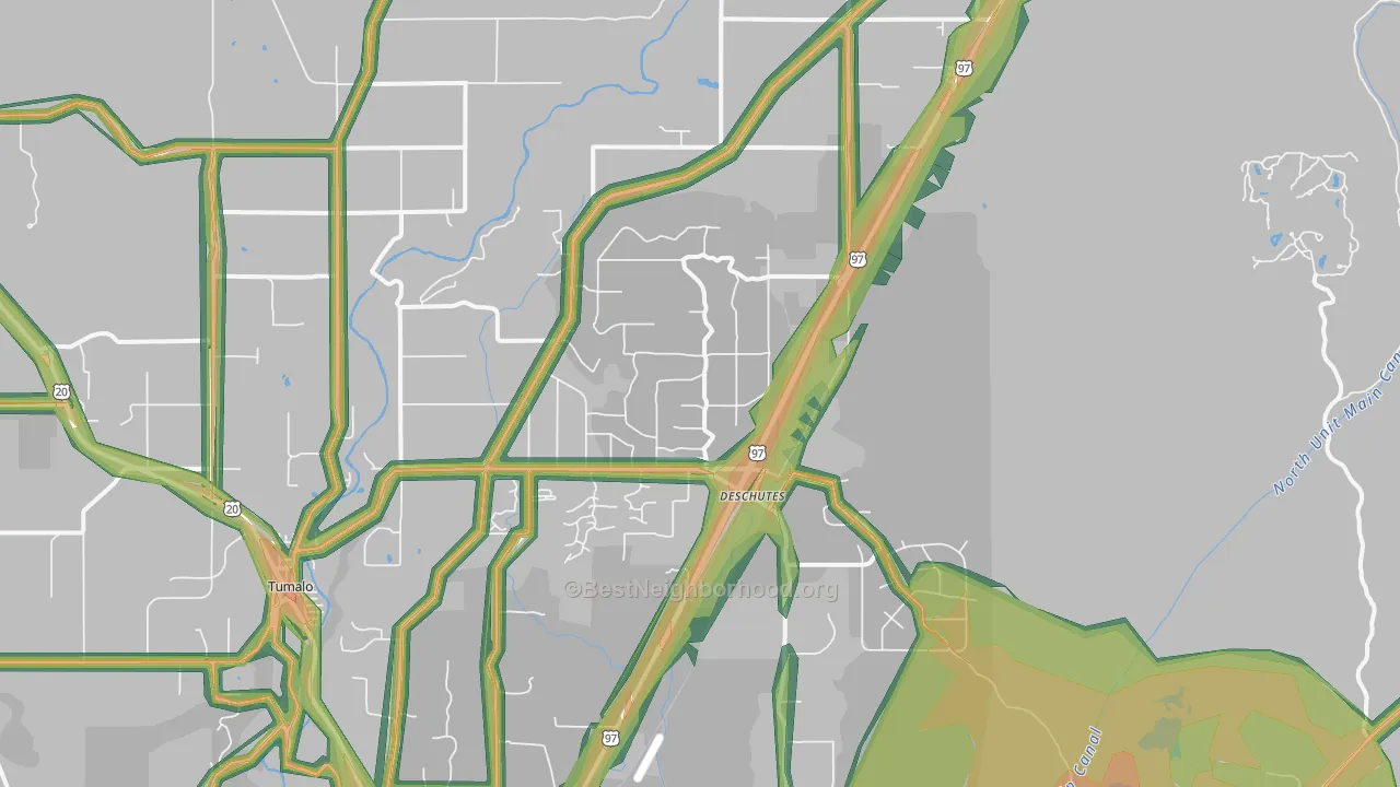 Deschutes Junction, OR Map of Noise Levels in Deschutes Junction