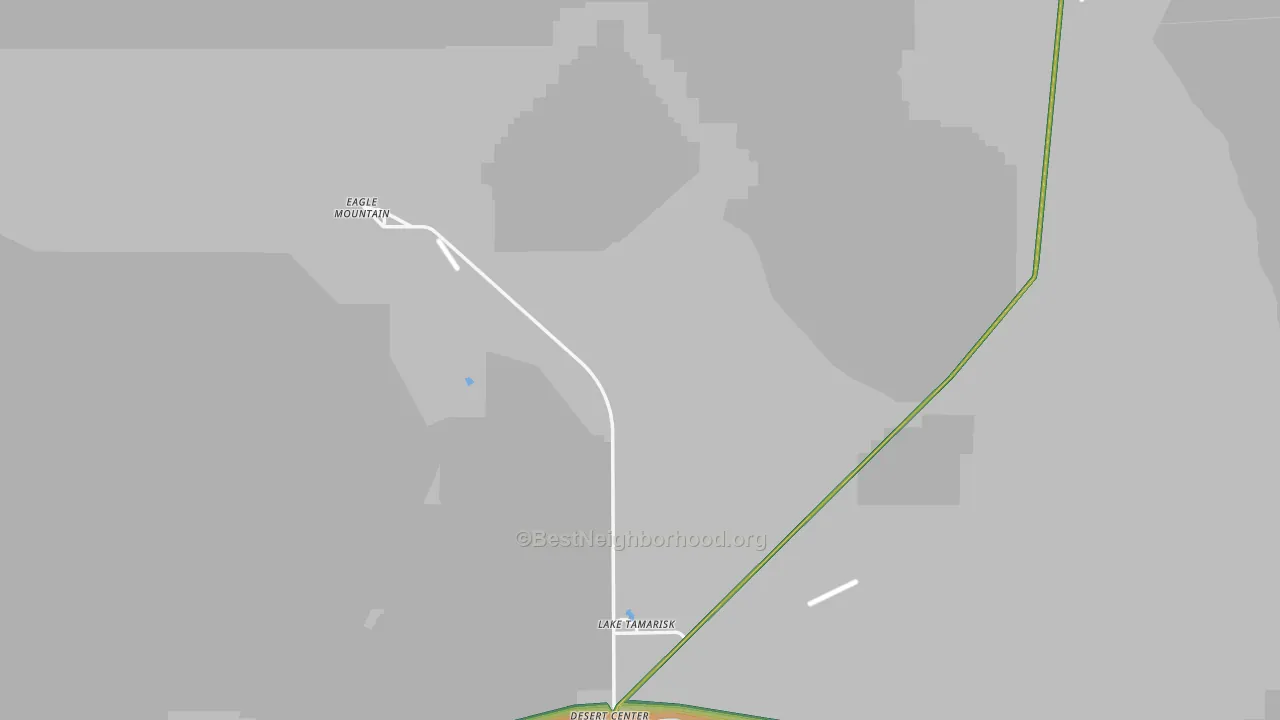 Desert Center, CA Map of Noise Levels in Desert Center