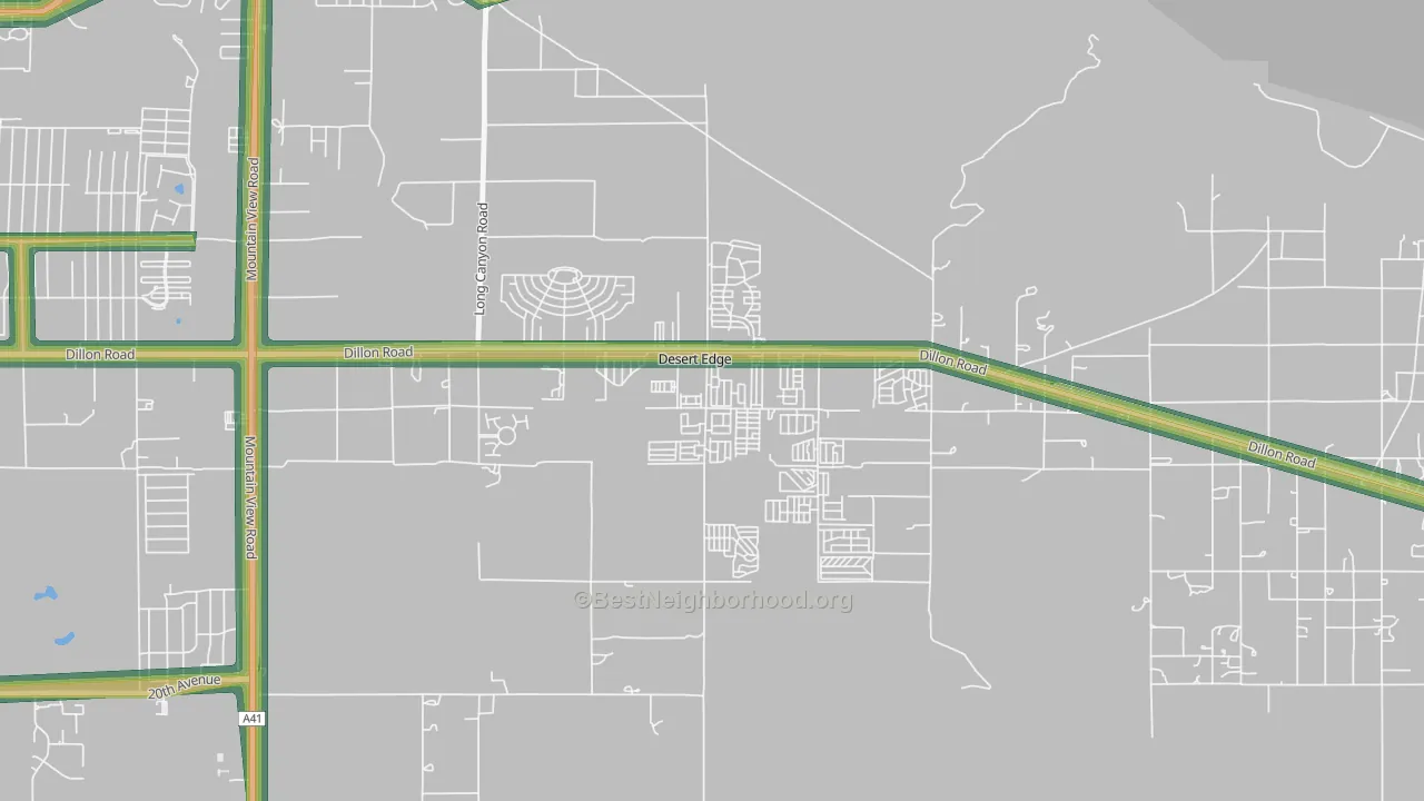 Desert Edge, CA Map of Noise Levels in Desert Edge