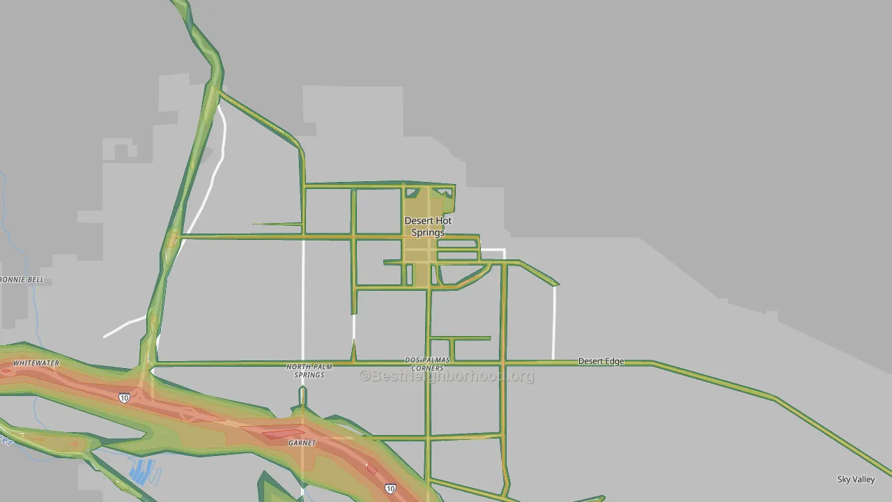 Desert Hot Springs, CA Map of Noise Levels in Desert Hot Springs
