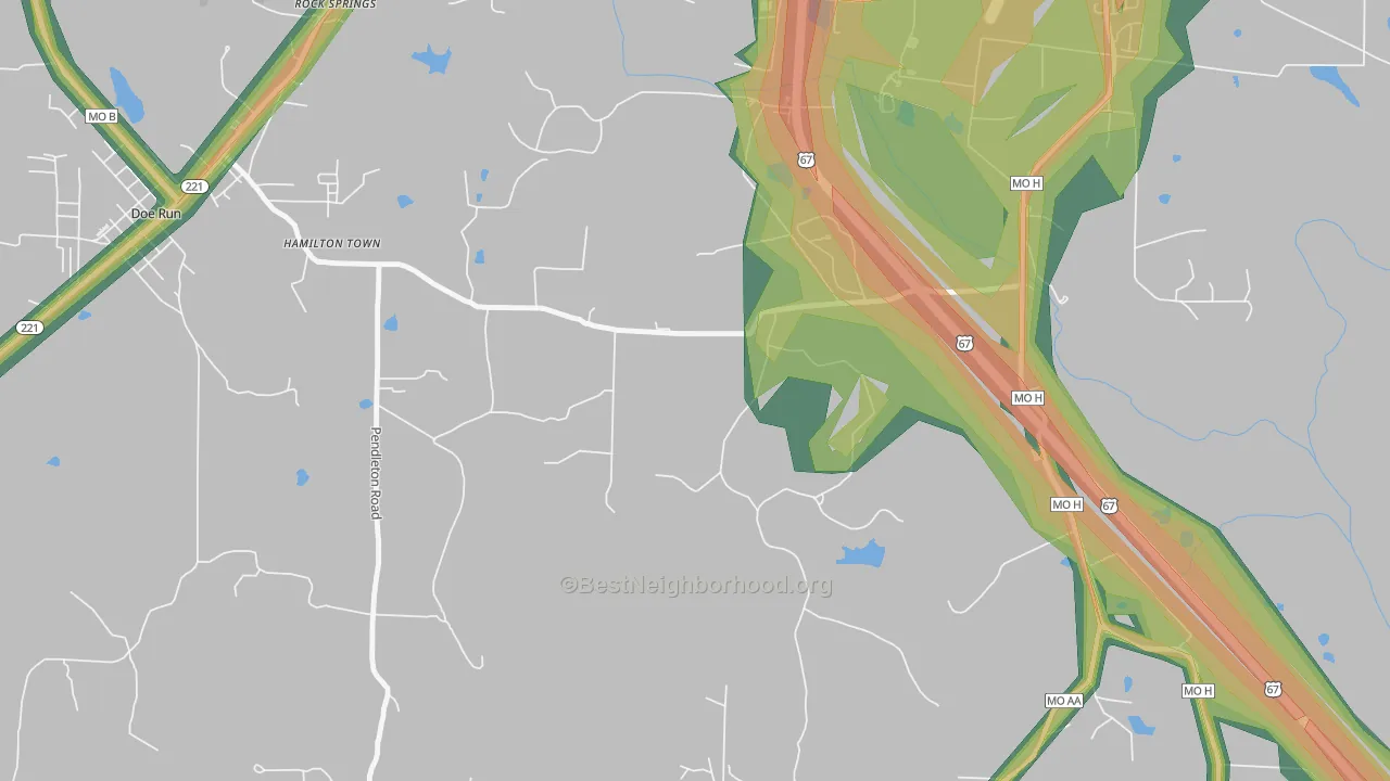 DeSmet, MO Map of Noise Levels in DeSmet